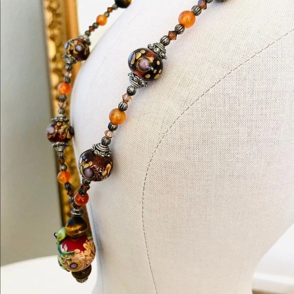 Vintage Art Glass Frog Pendant Necklace - Picture 9 of 11